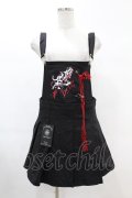 DARK IN LOVE / Blood devil strap pleated dress L ブラック H-25-02-21-1029-PU-OP-KB-ZH