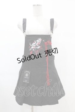 画像1: DARK IN LOVE / Blood devil strap pleated dress L ブラック H-25-02-21-1029-PU-OP-KB-ZH