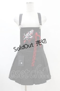 画像1: DARK IN LOVE / Blood devil strap pleated dress M ブラック H-25-02-21-1030-PU-OP-KB-ZH