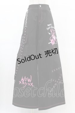 画像1: DARK IN LOVE / Rabel fashion danger bear metal studded baggy trousers L ブラック H-25-02-21-1034-PU-PA-KB-ZH