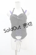 DARK IN LOVE / Punk rock moon violet lace up arrow halter corset S ブラック H-25-02-21-1035-PU-TO-KB-ZH