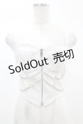 DARK IN LOVE / Punk white rib-chain zipper corset XS ホワイト H-25-02-21-1037-PU-TO-KB-ZH