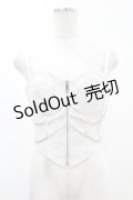 DARK IN LOVE / Punk white rib-chain zipper corset S ホワイト H-25-02-21-1039-PU-TO-KB-ZI