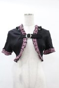 DARK IN LOVE / Gothic lolita pink plaid cat ear hoody cape S ブラック×ピンク H-25-02-21-1042-PU-TO-KB-ZY
