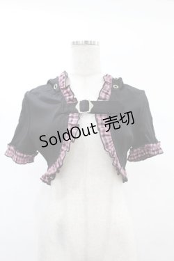 画像1: DARK IN LOVE / Gothic lolita pink plaid cat ear hoody cape S ブラック×ピンク H-25-02-21-1042-PU-TO-KB-ZY