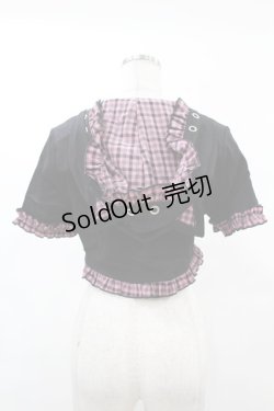 画像2: DARK IN LOVE / Gothic lolita pink plaid cat ear hoody cape S ブラック×ピンク H-25-02-21-1042-PU-TO-KB-ZY
