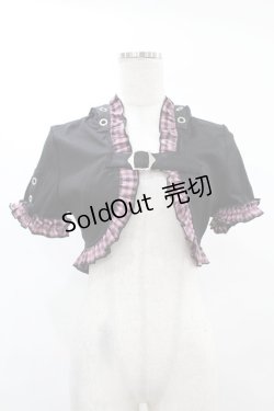 画像1: DARK IN LOVE / Gothic lolita pink plaid cat ear hoody cape S ブラック×ピンク H-25-02-21-1044-PU-TO-KB-ZI