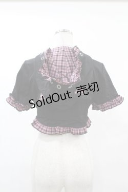 画像2: DARK IN LOVE / Gothic lolita pink plaid cat ear hoody cape S ブラック×ピンク H-25-02-21-1044-PU-TO-KB-ZI