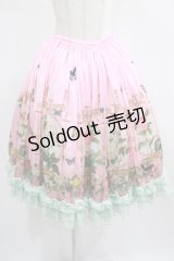 Triple fortune / 薔薇図鑑スカート  ピンク H-25-02-21-004-EL-SK-KB-ZH