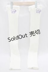 Amilige / 刺繍入りルーズレッグウォーマー  ホワイト H-25-02-21-054-PU-ZA-KB-ZH