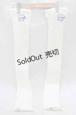画像1: Amilige / 刺繍入りルーズレッグウォーマー  ホワイト H-25-02-21-054-PU-ZA-KB-ZH