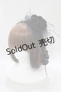 Triple fortune / ローズフェザーカチューシャ  黒 H-25-02-21-063-EL-AC-KB-ZH