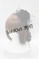 Triple fortune / ローズフェザーカチューシャ  黒 H-25-02-21-063-EL-AC-KB-ZH