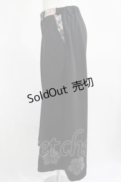 画像2: gouk / 裾プリントワイドパンツ  黒 H-25-02-21-013-GO-PA-KB-ZH