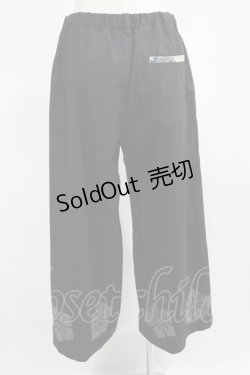 画像3: gouk / 裾プリントワイドパンツ  黒 H-25-02-21-013-GO-PA-KB-ZH