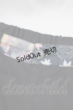 画像4: gouk / 裾プリントワイドパンツ  黒 H-25-02-21-013-GO-PA-KB-ZH