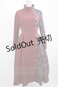 axes femme POETIQUE / スネークダマスクワンピース M ボルドー H-25-02-22-025-AX-OP-NS-ZH