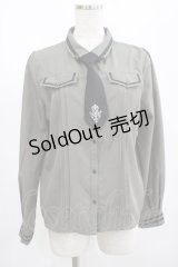 axes femme / ミリタリー風ブラウス M カーキ H-25-02-22-049-AX-BL-NS-ZH