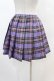 画像2: DARK IN LOVE / Punk purple checked splicing black pleated skirt L パープル×ブラック H-25-02-22-1005-PU-SK-KB-ZS (2)