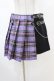 画像1: DARK IN LOVE / Punk purple checked splicing black pleated skirt M パープル×ブラック H-25-02-22-1006-PU-SK-KB-OS (1)