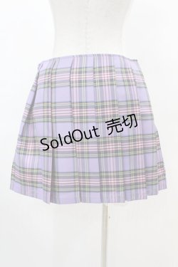 画像2: DARK IN LOVE / Punk purple checked splicing black pleated skirt M パープル×ブラック H-25-02-22-1006-PU-SK-KB-OS