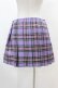 画像2: DARK IN LOVE / Punk purple checked splicing black pleated skirt M パープル×ブラック H-25-02-22-1006-PU-SK-KB-OS (2)