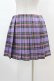 画像2: DARK IN LOVE / Punk purple checked splicing black pleated skirt M パープル×ブラック H-25-02-22-1007-PU-SK-KB-ZI (2)