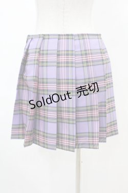 画像2: DARK IN LOVE / Punk purple checked splicing black pleated skirt S パープル×ブラック H-25-02-22-1009-PU-SK-KB-ZS