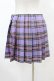 画像2: DARK IN LOVE / Punk purple checked splicing black pleated skirt S パープル×ブラック H-25-02-22-1009-PU-SK-KB-ZS (2)