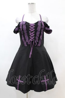 画像1: DARK IN LOVE / Harajuku purple cross sweet cool rebel dress M ブラック H-25-02-22-1025-PU-OP-KB-ZI