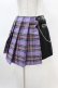 画像1: DARK IN LOVE / Punk purple checked splicing black pleated skirt L パープル×ブラック H-25-02-22-1003-PU-SK-KB-ZY (1)