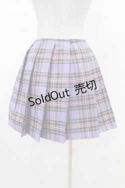 画像2: DARK IN LOVE / Punk purple checked splicing black pleated skirt L パープル×ブラック H-25-02-22-1003-PU-SK-KB-ZY