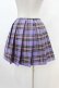 画像2: DARK IN LOVE / Punk purple checked splicing black pleated skirt L パープル×ブラック H-25-02-22-1003-PU-SK-KB-ZY (2)