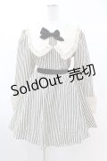 DARK IN LOVE / Classic Vintage Big Lapels Classy Striped Dress L アイボリー×ブラック H-25-02-22-1034-PU-OP-KB-ZH