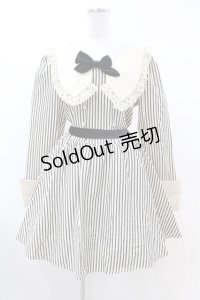 DARK IN LOVE / Classic Vintage Big Lapels Classy Striped Dress L アイボリー×ブラック H-25-02-22-1034-PU-OP-KB-ZH