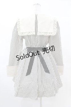 画像2: DARK IN LOVE / Classic Vintage Big Lapels Classy Striped Dress L アイボリー×ブラック H-25-02-22-1034-PU-OP-KB-ZH