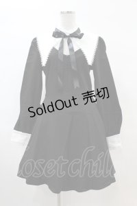 DARK IN LOVE / Gothic lolita black and white bow neck dress L ブラック H-25-02-22-1035-PU-OP-KB-ZS