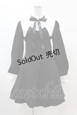 画像1: DARK IN LOVE / Gothic lolita black and white bow neck dress L ブラック H-25-02-22-1035-PU-OP-KB-ZS