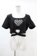 画像1: DARK IN LOVE / Punk locomotive check heart crop top XXL ブラック H-25-02-22-1038-PU-TO-KB-ZY (1)