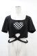 画像1: DARK IN LOVE / Punk locomotive check heart crop top XXL ブラック H-25-02-22-1039-PU-TO-KB-OS (1)