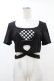 画像1: DARK IN LOVE / Punk locomotive check heart crop top XL ブラック H-25-02-22-1040-PU-TO-KB-ZS (1)