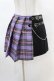 画像1: DARK IN LOVE / Punk purple checked splicing black pleated skirt L パープル×ブラック H-25-02-22-1005-PU-SK-KB-ZS (1)
