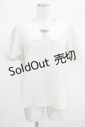 axes femme POETIQUE / スカラップ襟チャイナ釦ブラウス M グリーン H-25-02-22-055-AX-BL-NS-ZH