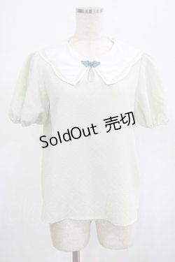 画像1: axes femme POETIQUE / スカラップ襟チャイナ釦ブラウス M グリーン H-25-02-22-055-AX-BL-NS-ZH
