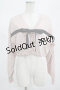 axes femme POETIQUE / UVカットリボンデザインカーディガン M ピンク/ブラック H-25-02-22-057-AX-TO-NS-ZH