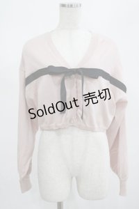 axes femme POETIQUE / UVカットリボンデザインカーディガン M ピンク/ブラック H-25-02-22-057-AX-TO-NS-ZH