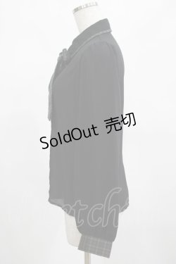 画像2: axes femme POETIQUE / 刺繍リボンタイ付ブラウス M ブラック/グリーン H-25-02-22-060-AX-BL-NS-ZH