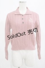 Fi.n.t / モノグラムロゴ刺繍ニットポロ Free PINK H-25-02-22-062-CA-TO-NS-ZH