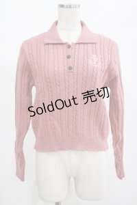 Fi.n.t / モノグラムロゴ刺繍ニットポロ Free PINK H-25-02-22-062-CA-TO-NS-ZH
