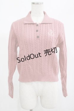 画像1: Fi.n.t / モノグラムロゴ刺繍ニットポロ Free PINK H-25-02-22-062-CA-TO-NS-ZH